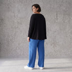 Damen Hose Avantgarde Viskose Royalblau, Elastikbund, Oversize große Größen – AKH Fashion