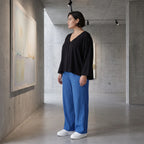 Damen Hose Avantgarde Viskose Royalblau, Elastikbund, Oversize große Größen – AKH Fashion