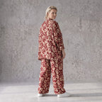 Damen Bluse Avantgarde Viskose Weinrot/Rose, fließend, angeschnitten, Knopfleiste, Oversize große Größen – AKH Fashion