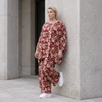 Damen Shirt Avantgarde Viskose Weinrot/Rose, A-Linie, Seitennahttaschen, Oversize große Größen – AKH Fashion
