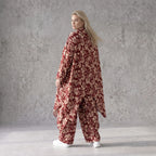 Damen Bluse Avantgarde Viskose Weinrot/Rose, fließend, Zipfelsaum, Oversize große Größen – AKH Fashion