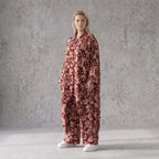 Damen Bluse Avantgarde Viskose Weinrot/Rose, fließend, Zipfelsaum, Oversize große Größen – AKH Fashion