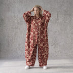 Damen Bluse Avantgarde Viskose Weinrot/Rose, fließend, Zipfelsaum, Oversize große Größen – AKH Fashion
