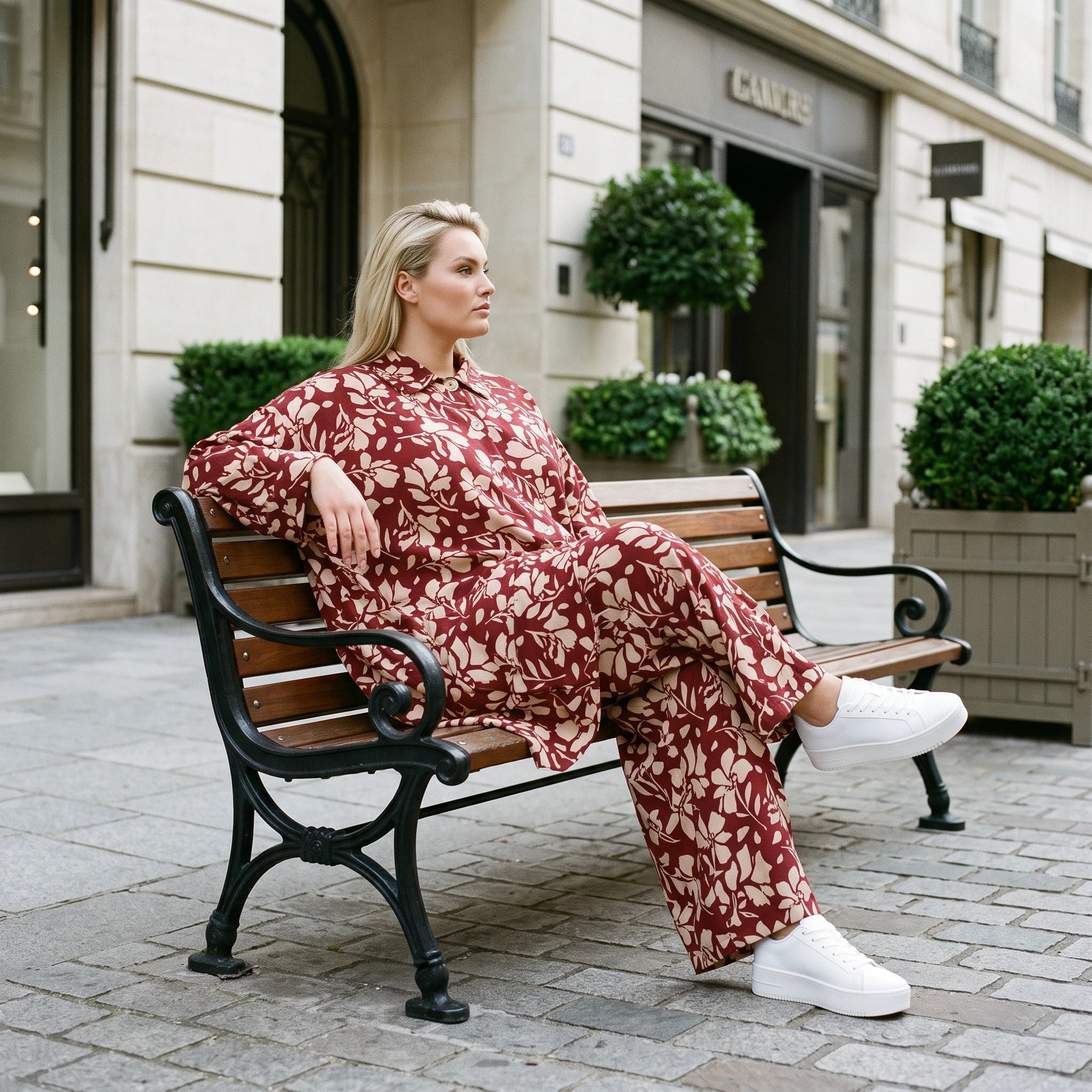 Damen Bluse Avantgarde Viskose Weinrot/Rose, fließend, Zipfelsaum, Oversize große Größen – AKH Fashion