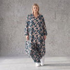 Damen Bluse Avantgarde Viskose Petrol/Rose, Zipfelbluse, Hemdkragen, Oversize große Größen – AKH Fashion