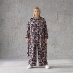Damen Bluse Avantgarde Viskose Marine/Rose, fließend, Zipfelsaum, Oversize große Größen – AKH Fashion