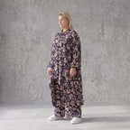 Damen Bluse Avantgarde Viskose Marine/Rose, fließend, Zipfelsaum, Oversize große Größen – AKH Fashion