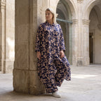 Damen Bluse Avantgarde Viskose Marine/Rose, fließend, Zipfelsaum, Oversize große Größen – AKH Fashion
