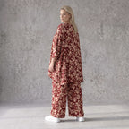 Damen Shirt Avantgarde Viskose Weinrot/Rose, A-Linie, 3/4-Arm, Oversize große Größen – AKH Fashion
