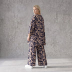Damen Shirt Avantgarde Viskose Marine/Rose, A-Linie, 3/4-Arm, Oversize große Größen – AKH Fashion