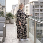 Damen Hose Avantgarde Viskose Schwarz/Ecru, Ballonschnitt, Elastikbund, Oversize große Größen – AKH Fashion