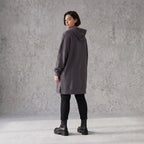 Damen Hoody Avantgarde Baumwolle Anthrazit, gerader Schnitt, Kapuze, Oversize große Größen – Rafay