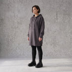 Damen Hoody Avantgarde Baumwolle Anthrazit, gerader Schnitt, Kapuze, Oversize große Größen – Rafay