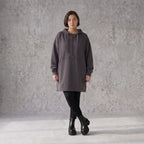 Damen Hoody Avantgarde Baumwolle Anthrazit, gerader Schnitt, Kapuze, Oversize große Größen – Rafay