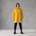 Damen Hoody Avantgarde Baumwolle Gelb, gerader Schnitt, Kapuze, Oversize große Größen – Rafay