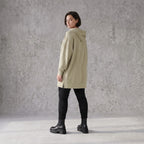 Damen Hoody Avantgarde Baumwolle Beige, gerade Form, Reißverschluss, Oversize große Größen – Rafay