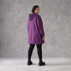 Damen Hoody Avantgarde Baumwolle Lila, gerader Schnitt, Reißverschluss, Oversize große Größen – Rafay