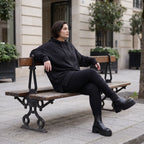 Damen Hoody Avantgarde Baumwolle Schwarz, gerader Schnitt, Reißverschluss, Oversize große Größen – Rafay