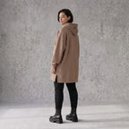 Damen Hoody Avantgarde Baumwolle Braun, gerader Schnitt, Reißverschluss, Oversize große Größen – Rafay