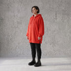 Damen Hoody Avantgarde Baumwolle Rot, gerader Schnitt, Reißverschluss, Oversize große Größen – Rafay