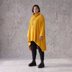 Damen Shirt Avantgarde Baumwolle Senfgelb, Vokuhila-Form, Kapuze, Oversize große Größen – Rafay