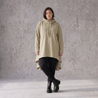 Damen Shirt Avantgarde Baumwolle Beige, Vokuhila-Schnitt, Kapuze, Oversize große Größen – Rafay