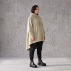 Damen Shirt Avantgarde Baumwolle Beige, Vokuhila-Schnitt, Kapuze, Oversize große Größen – Rafay