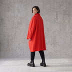 Damen Shirt Avantgarde Baumwolle Rot, Vokuhila, Langarm, Kapuze, Oversize große Größen – Rafay