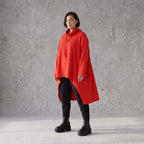 Damen Shirt Avantgarde Baumwolle Rot, Vokuhila, Langarm, Kapuze, Oversize große Größen – Rafay