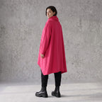 Damen Shirt Avantgarde Baumwolle Pink, Vokuhila, Langarm, Kapuze, Oversize große Größen – Rafay
