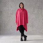 Damen Shirt Avantgarde Baumwolle Pink, Vokuhila, Langarm, Kapuze, Oversize große Größen – Rafay