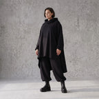 Damen Shirt Avantgarde Baumwolle Schwarz, Vokuhila, Langarm, Kapuze, Oversize große Größen – Rafay