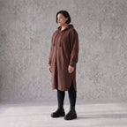 Damen Jacke Avantgarde Baumwolle Schokobraun, gerader Schnitt, Langarm, Kapuze, Oversize große Größen – Rafay