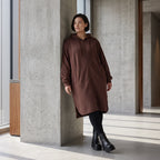 Damen Jacke Avantgarde Baumwolle Schokobraun, gerader Schnitt, Langarm, Kapuze, Oversize große Größen – Rafay