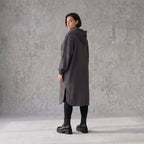 Damen Jacke Avantgarde Baumwolle Dunkelgrau, gerader Schnitt, Langarm, Reißverschluss, Oversize große Größen – Rafay