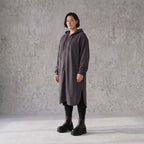 Damen Jacke Avantgarde Baumwolle Dunkelgrau, gerader Schnitt, Langarm, Reißverschluss, Oversize große Größen – Rafay
