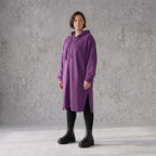 Damen Jacke Avantgarde Baumwolle Lila, gerader Schnitt, Langarm, Reißverschluss, Oversize große Größen – Rafay