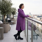 Damen Jacke Avantgarde Baumwolle Lila, gerader Schnitt, Langarm, Reißverschluss, Oversize große Größen – Rafay