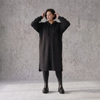 Damen Jacke Avantgarde Baumwolle Schwarz, gerader Schnitt, Langarm, Reißverschluss, Oversize große Größen – Rafay