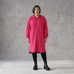 Damen Jacke Avantgarde Baumwolle Pink, gerader Schnitt, Langarm, Kapuze, Oversize große Größen – Rafay