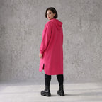 Damen Jacke Avantgarde Baumwolle Pink, gerader Schnitt, Langarm, Kapuze, Oversize große Größen – Rafay