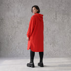 Damen Jacke Avantgarde Baumwolle Rot, gerader Schnitt, Langarm, Reißverschluss, Oversize große Größen – Rafay