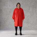 Damen Jacke Avantgarde Baumwolle Rot, gerader Schnitt, Langarm, Reißverschluss, Oversize große Größen – Rafay