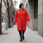 Damen Jacke Avantgarde Baumwolle Rot, gerader Schnitt, Langarm, Reißverschluss, Oversize große Größen – Rafay