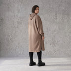 Damen Jacke Avantgarde Baumwolle Braun, gerader Schnitt, Langarm, Reißverschluss, Oversize große Größen – Rafay