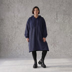 Damen Jacke Avantgarde Baumwolle Dunkelblau, gerader Schnitt, Reißverschluss, Oversize große Größen – Rafay