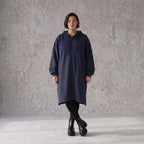 Damen Jacke Avantgarde Baumwolle Dunkelblau, gerader Schnitt, Reißverschluss, Oversize große Größen – Rafay