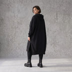Damen Hoody Avantgarde Baumwolle Schwarz, gerader Schnitt, Kapuze, Oversize große Größen – Rafay