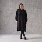 Damen Hoody Avantgarde Baumwolle Schwarz, gerader Schnitt, Kapuze, Oversize große Größen – Rafay