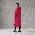 Damen Hoody Avantgarde Baumwolle Pink, gerader Schnitt, Langarm, Kapuze, Oversize große Größen – Rafay